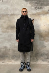 BORIS BIDJAN SABERI long coat AW22 ZIPPER3.1 FWT00005 black cashmere + cotton